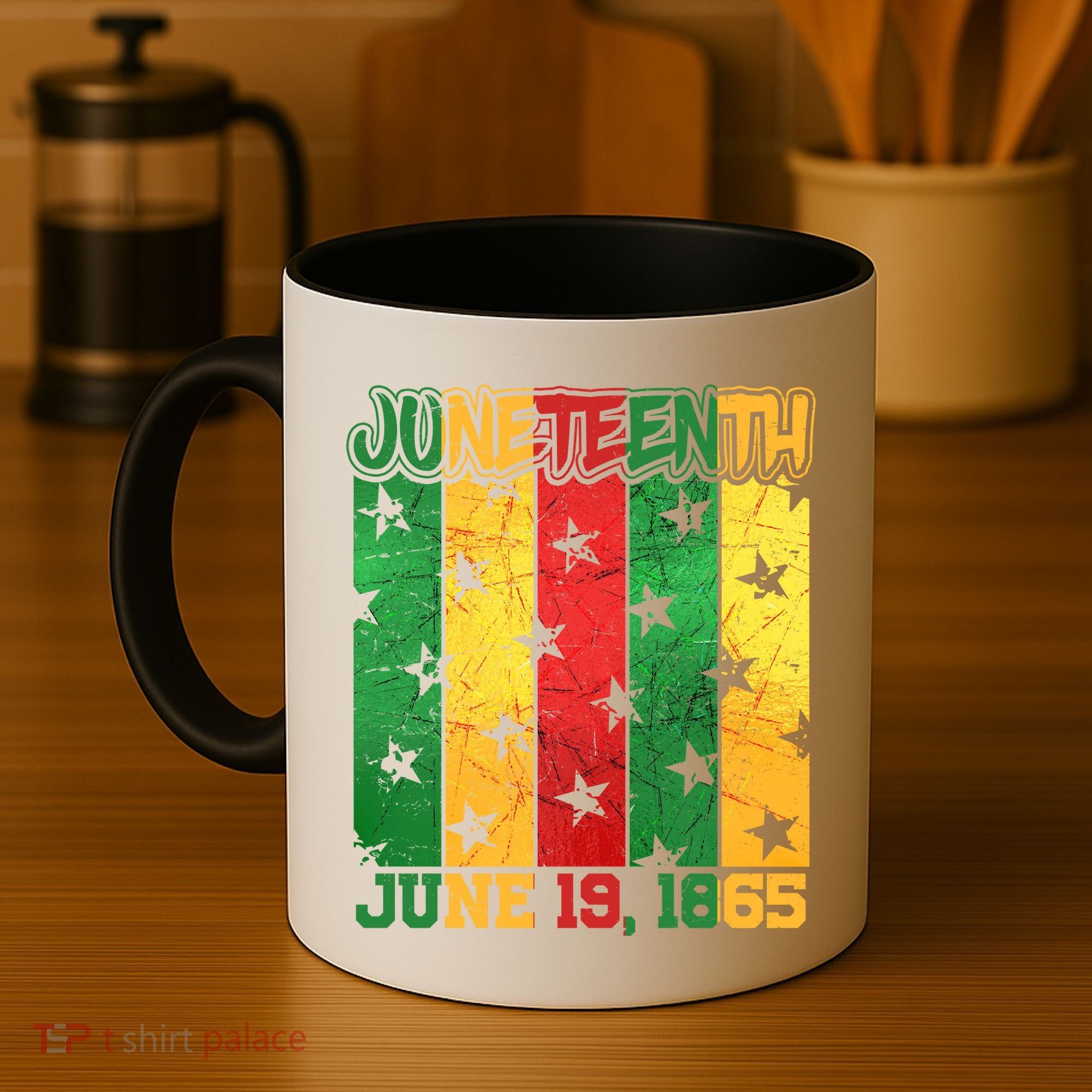 Juneteenth June 19 1865 Traditional Red Gold Green  Coffee Mug