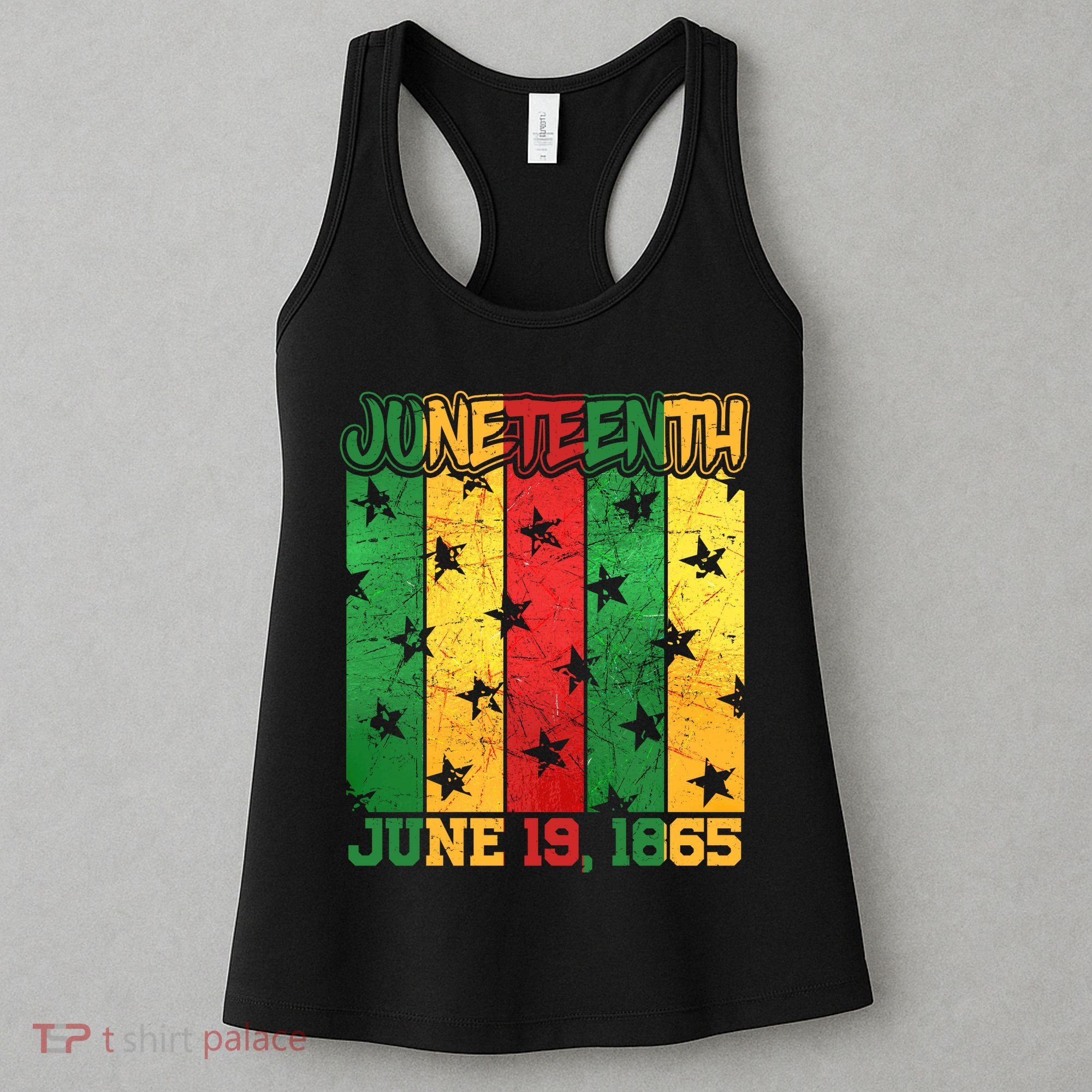 Juneteenth June 19 1865 Traditional Red Gold Green  Women's Tank Top