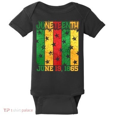 Juneteenth June 19 1865 Traditional Red Gold Green  Baby Bodysuit