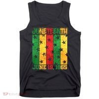 Juneteenth June 19 1865 Traditional Red Gold Green  Tank Top thumb 0
