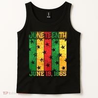Juneteenth June 19 1865 Traditional Red Gold Green  Tank Top thumb 2