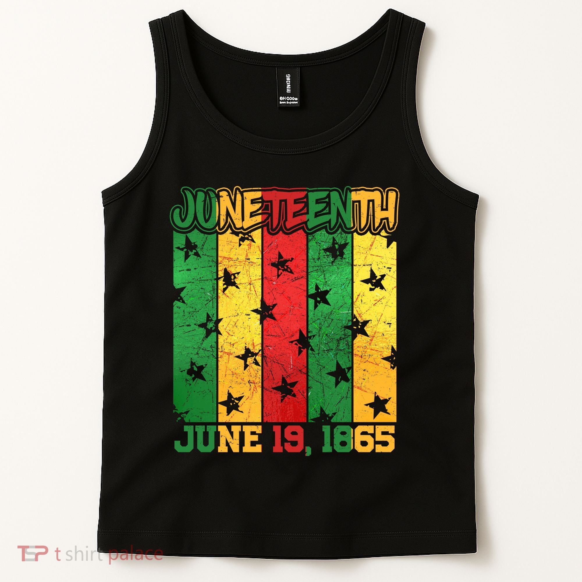 Juneteenth June 19 1865 Traditional Red Gold Green  Tank Top