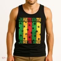 Juneteenth June 19 1865 Traditional Red Gold Green  Tank Top thumb 3