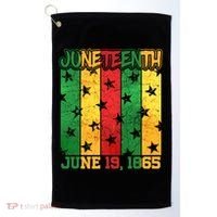 Juneteenth June 19 1865 Traditional Red Gold Green  Golf Towel thumb 0