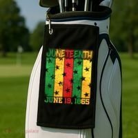 Juneteenth June 19 1865 Traditional Red Gold Green  Golf Towel thumb 2