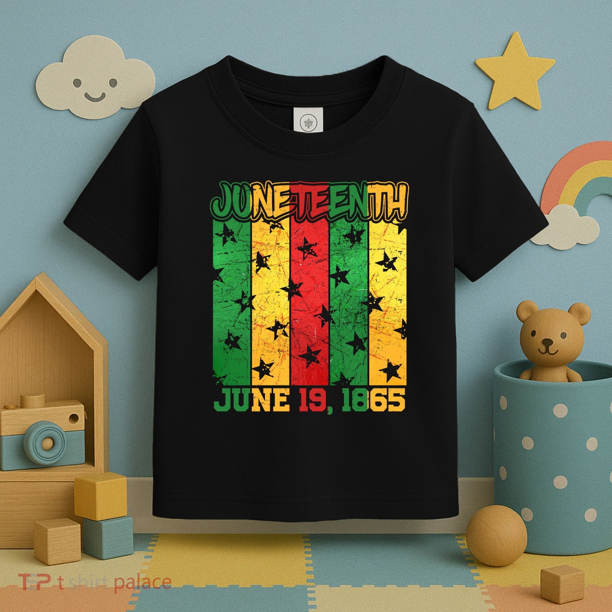 Juneteenth June 19 1865 Traditional Red Gold Green  Toddler T-Shirt