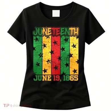 Juneteenth June 19 1865 Traditional Red Gold Green  Women's T-Shirt