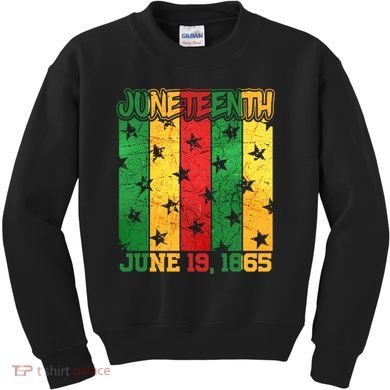 Juneteenth June 19 1865 Traditional Red Gold Green  Kids Sweatshirt