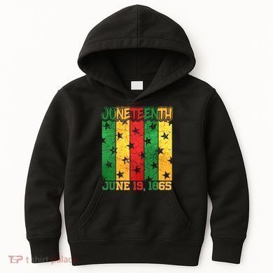 Juneteenth June 19 1865 Traditional Red Gold Green  Kids Hoodie