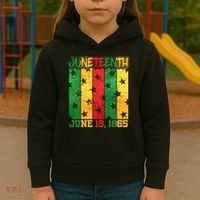 Juneteenth June 19 1865 Traditional Red Gold Green  Kids Hoodie thumb 3