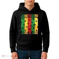 Juneteenth June 19 1865 Traditional Red Gold Green  Kids Hoodie thumb 4