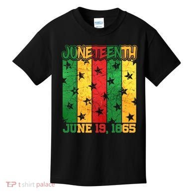 Juneteenth June 19 1865 Traditional Red Gold Green  Kids T-Shirt