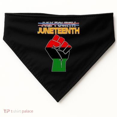 Juneteenth June 19th Traditional Colors USA-Made Doggie Bandana