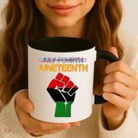Juneteenth June 19th Traditional Colors Coffee Mug thumb 3