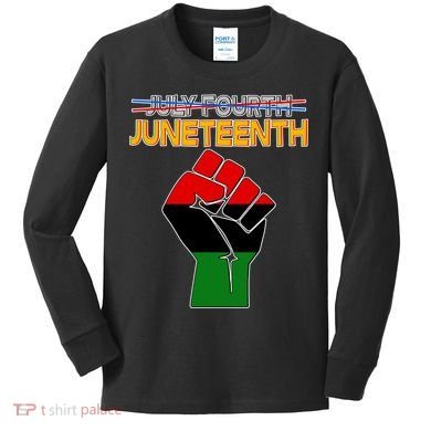 Juneteenth June 19th Traditional Colors Kids Long Sleeve Shirt