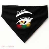 Juneteenth Red Gold Green Eyelashes  USA-Made Doggie Bandana thumb 0