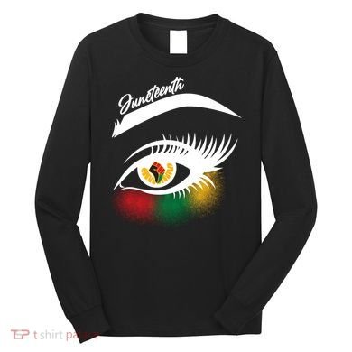 Juneteenth Red Gold Green Eyelashes  Long Sleeve Shirt