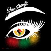 Juneteenth Red Gold Green Eyelashes  Button thumb 1