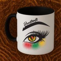 Juneteenth Red Gold Green Eyelashes  Coffee Mug thumb 2