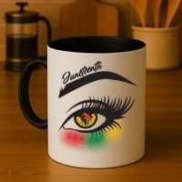 Juneteenth Red Gold Green Eyelashes  Coffee Mug thumb 4