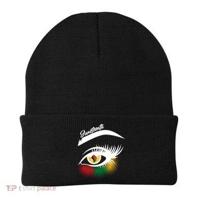 Juneteenth Red Gold Green Eyelashes  Beanie