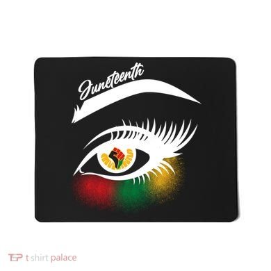 Juneteenth Red Gold Green Eyelashes  Mousepad