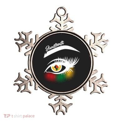 Juneteenth Red Gold Green Eyelashes  Ornament