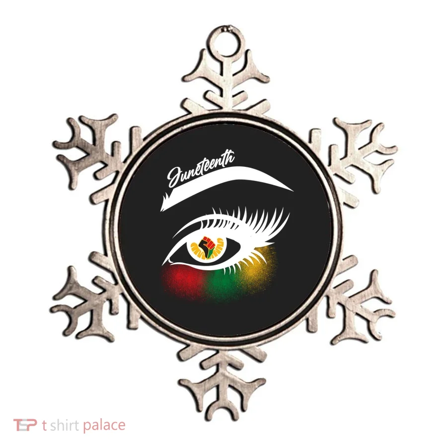 Juneteenth Red Gold Green Eyelashes  Ornament