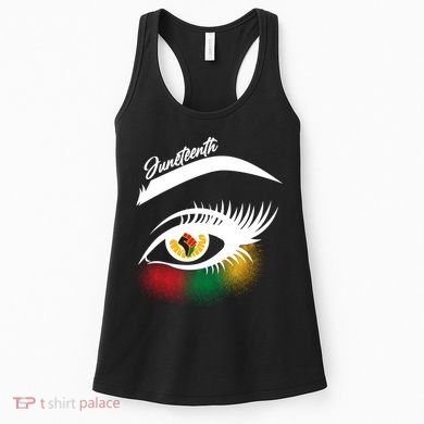 Juneteenth Red Gold Green Eyelashes  Women's Tank Top