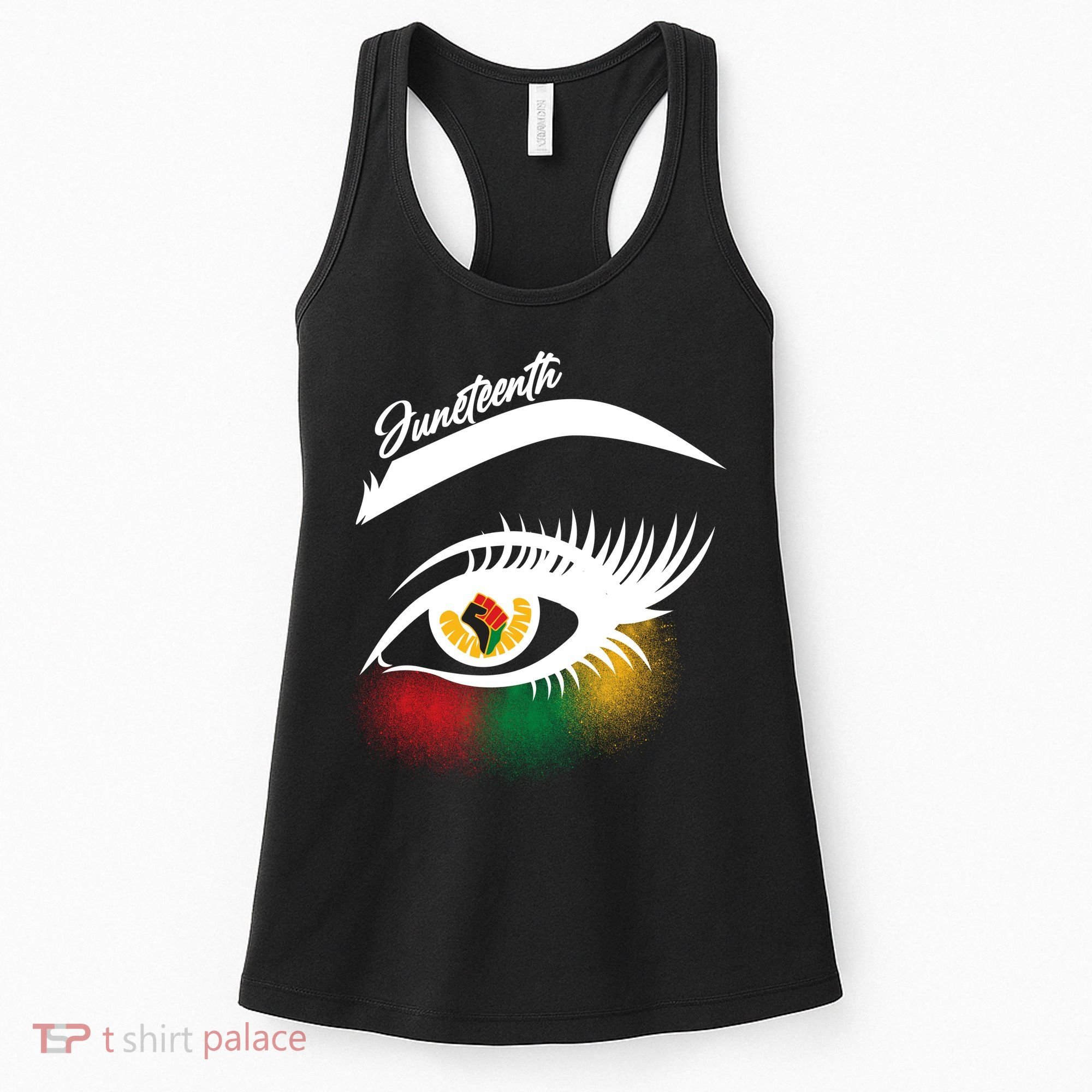 Juneteenth Red Gold Green Eyelashes  Women's Tank Top