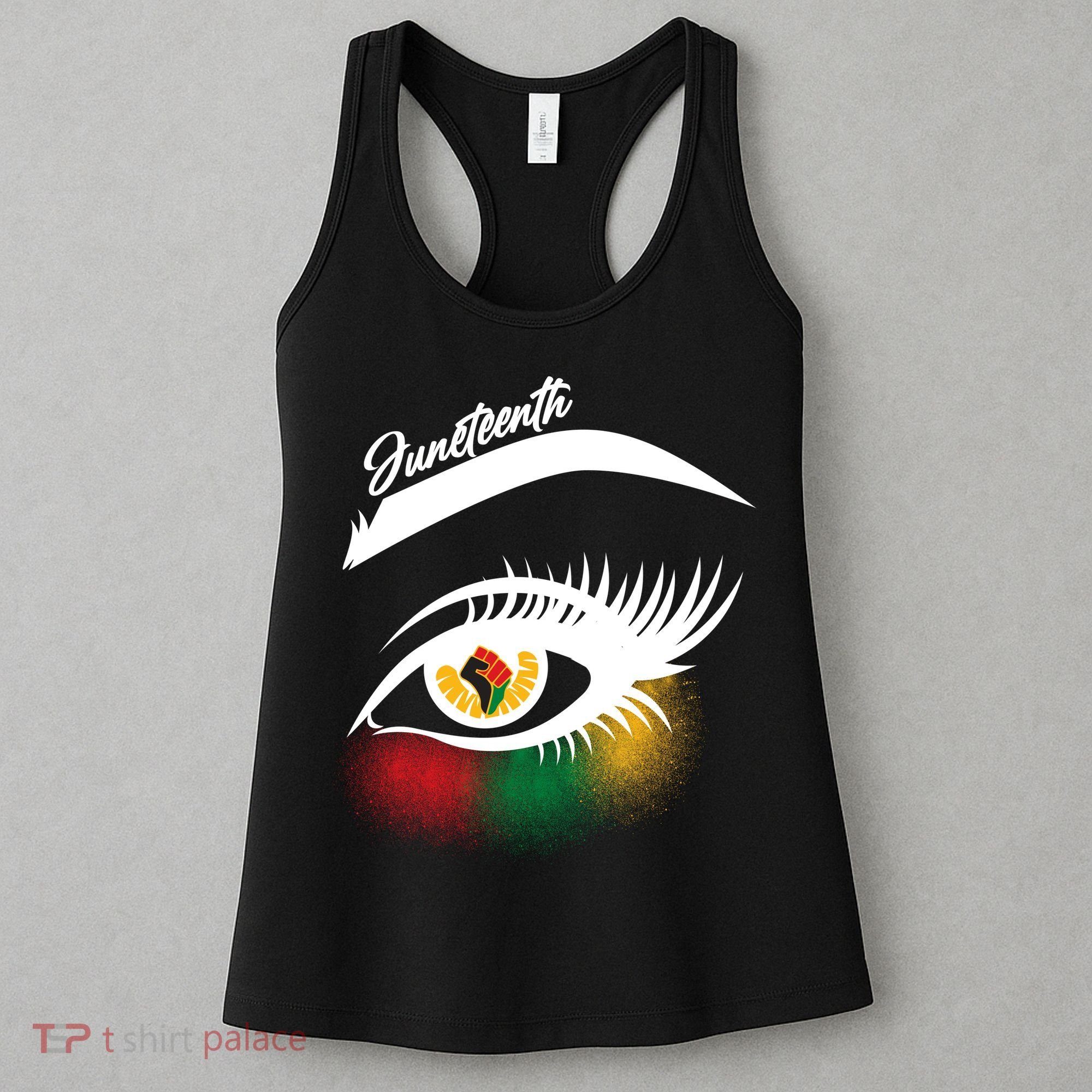 Juneteenth Red Gold Green Eyelashes  Women's Tank Top