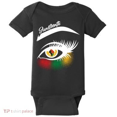 Juneteenth Red Gold Green Eyelashes  Baby Bodysuit