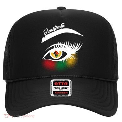 Juneteenth Red Gold Green Eyelashes  Hat