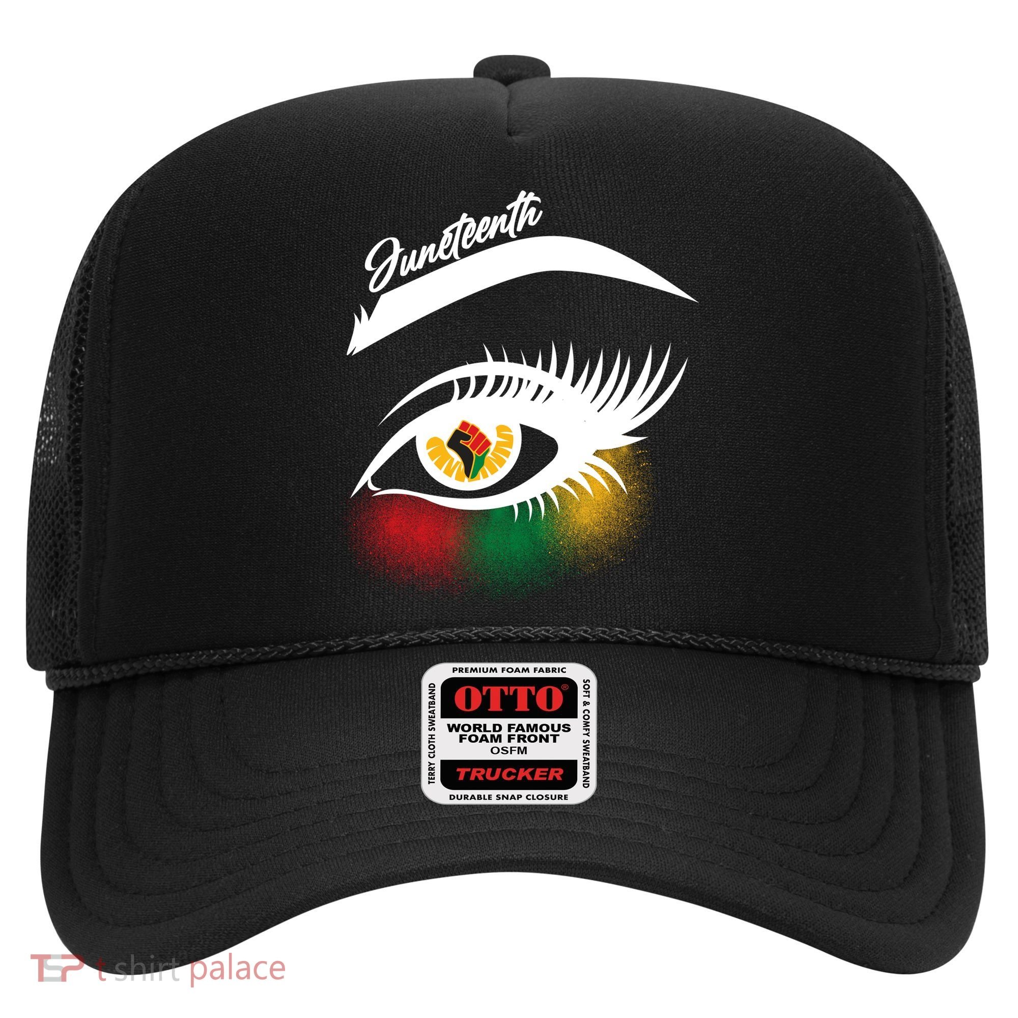 Juneteenth Red Gold Green Eyelashes  Hat