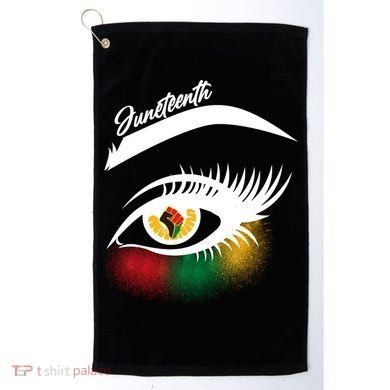 Juneteenth Red Gold Green Eyelashes  Golf Towel