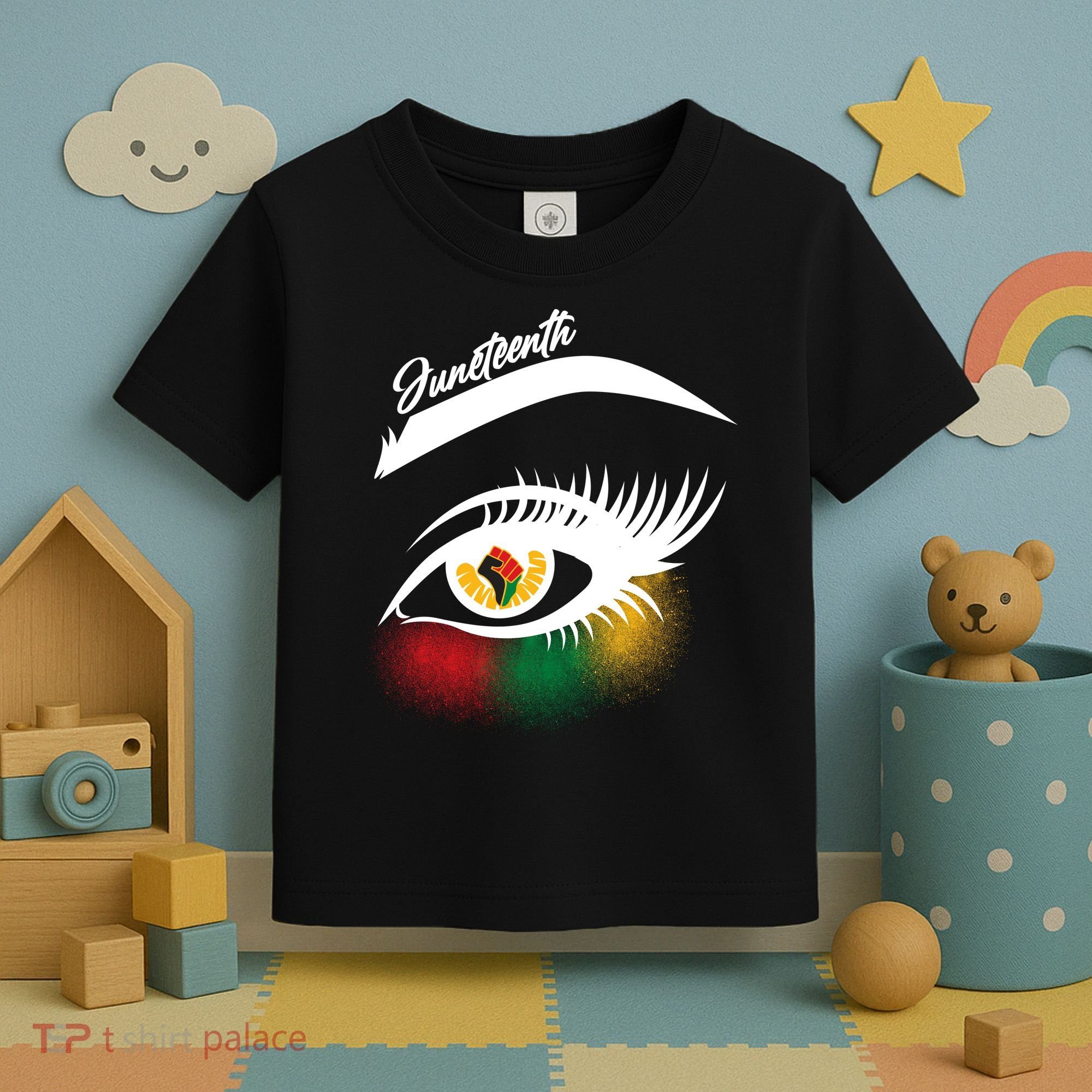 Juneteenth Red Gold Green Eyelashes  Toddler T-Shirt