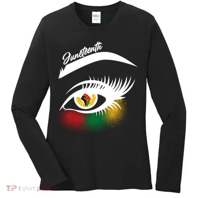 Juneteenth Red Gold Green Eyelashes  Women's Long Sleeve Shirt
