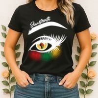 Juneteenth Red Gold Green Eyelashes  Women's T-Shirt thumb 2