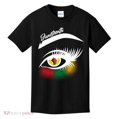 Juneteenth Red Gold Green Eyelashes  Kids T-Shirt