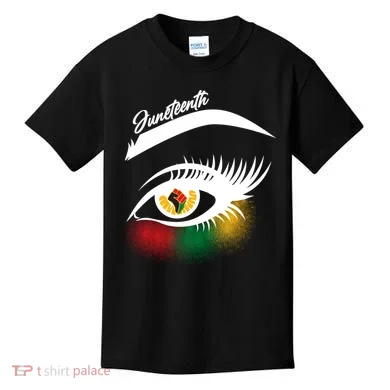 Juneteenth Red Gold Green Eyelashes  Kids T-Shirt