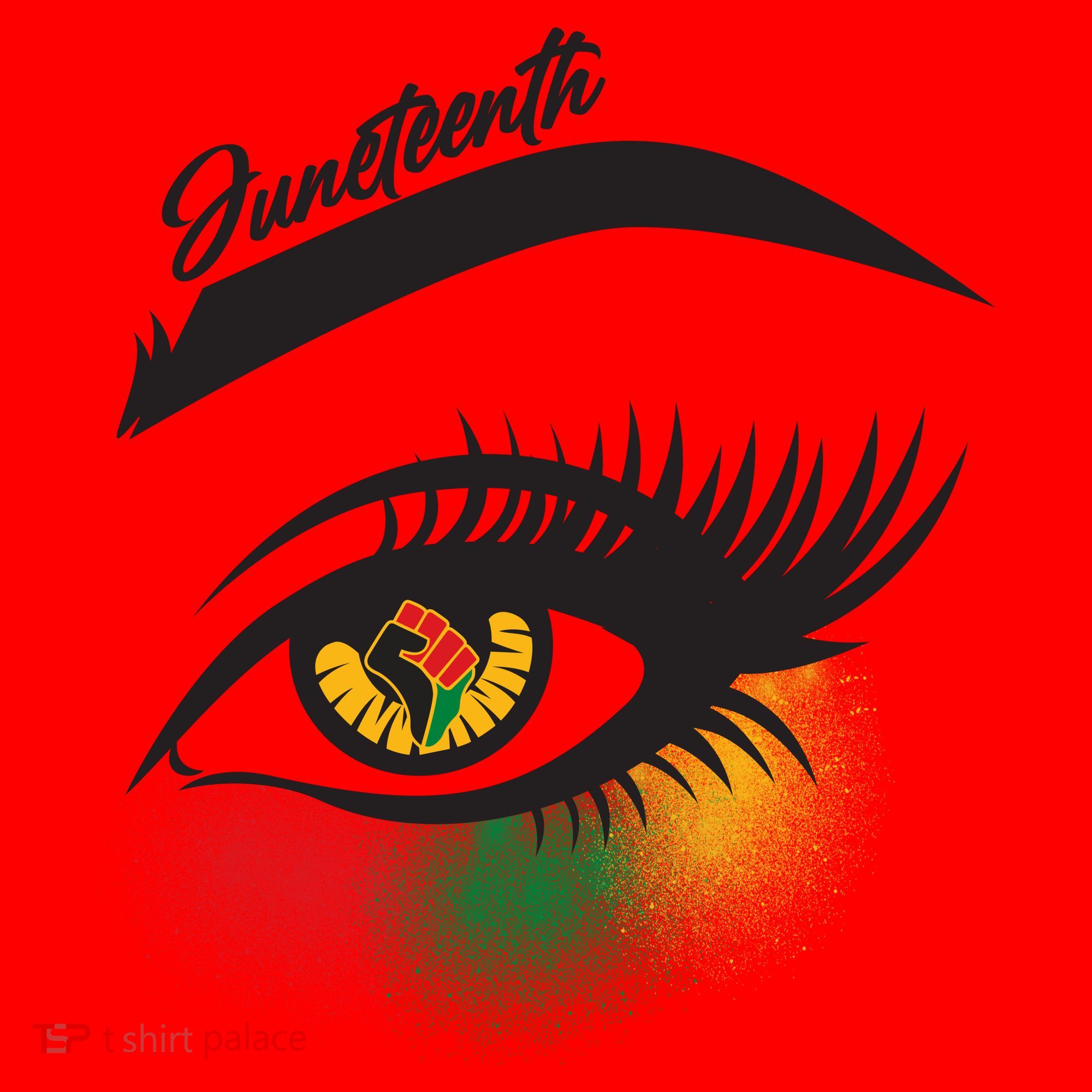 Juneteenth Red Gold Green Eyelashes  Santa Hat