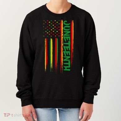 Juneteenth Red Gold Green USA Flag Women's Sweatshirt