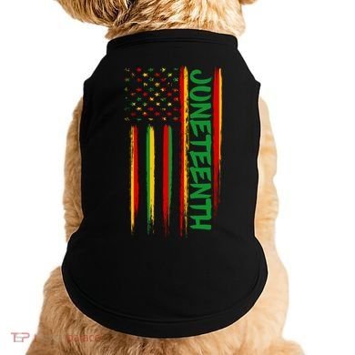 Juneteenth Red Gold Green USA Flag Doggie Tank
