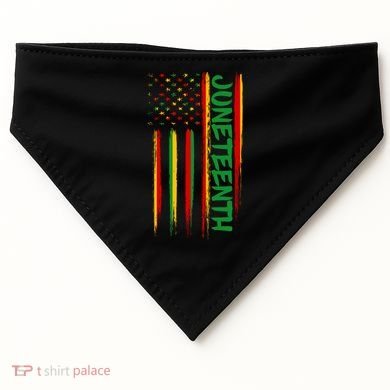 Juneteenth Red Gold Green USA Flag USA-Made Doggie Bandana