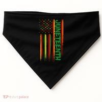 Juneteenth Red Gold Green USA Flag USA-Made Doggie Bandana thumb 0