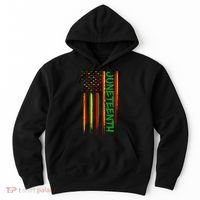 Juneteenth Red Gold Green USA Flag Hoodie thumb 0