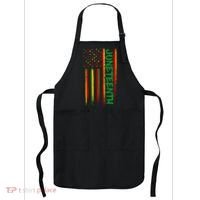 Juneteenth Red Gold Green USA Flag Apron thumb 0