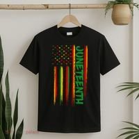 Juneteenth Red Gold Green USA Flag T-Shirt thumb 2