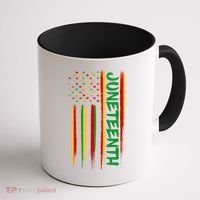 Juneteenth Red Gold Green USA Flag Coffee Mug thumb 1
