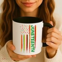 Juneteenth Red Gold Green USA Flag Coffee Mug thumb 3